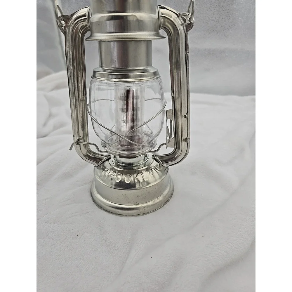 Olde Brooklyn LED Old Style Lantern - Dimmable Silver Two D Battery Operated